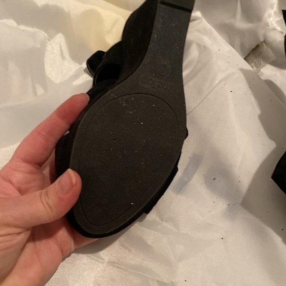 Me Too black suede wedge sandals- worn once - Picture 7 of 10